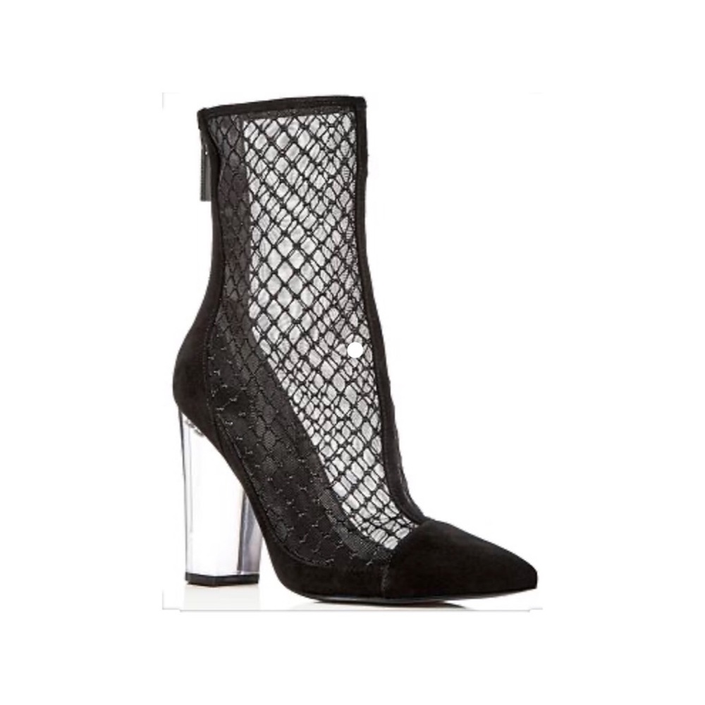 Kendall and Kylie Haven2 black mesh booties, 6.5